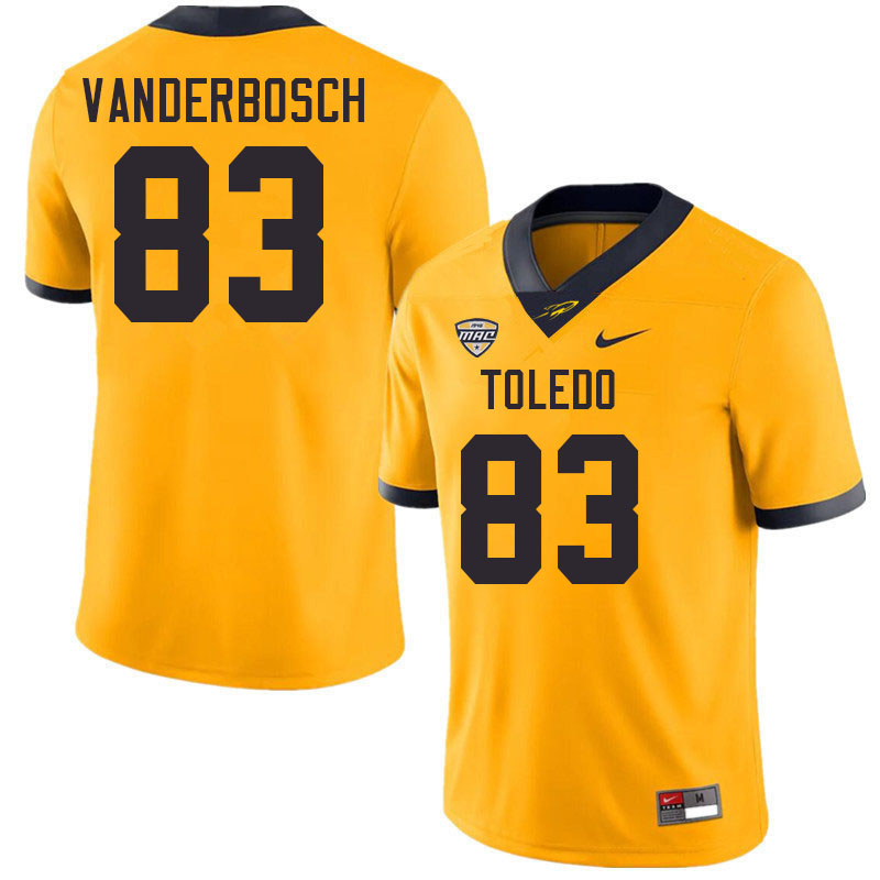 Toledo Rockets #83 Jalen Vanderbosch College Football Jerseys Stitched Sale-Gold